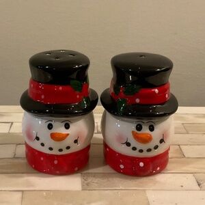 VINTAGE Snowman Salt & Pepper Shakers
